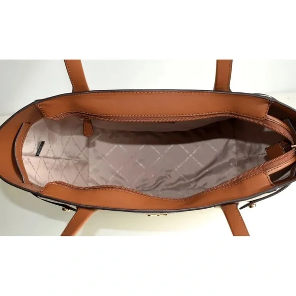 Michael Kors Carmen North South Large Top Zip Tote Vanilla MK Signature - Picture 5 of 7